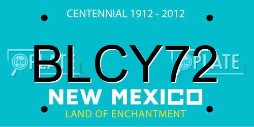 BLCY72 New Mexico License Plate