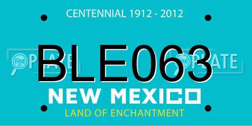 BLE063 New Mexico License Plate