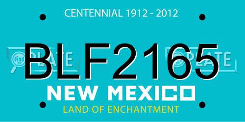 BLF2165 New Mexico License Plate