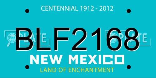 BLF2168 New Mexico License Plate
