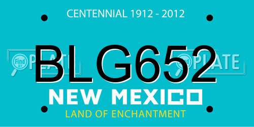 BLG652 New Mexico License Plate
