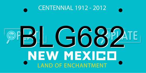 BLG682 New Mexico License Plate