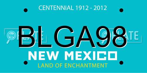 BLGA98 New Mexico License Plate