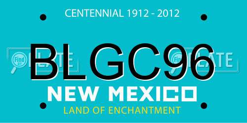 BLGC96 New Mexico License Plate