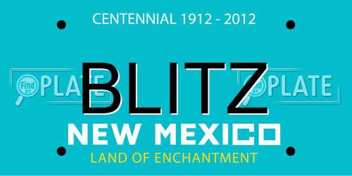 BLITZ New Mexico License Plate