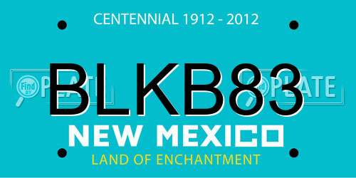 BLKB83 New Mexico License Plate