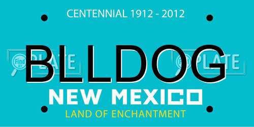 BLLDOG New Mexico License Plate