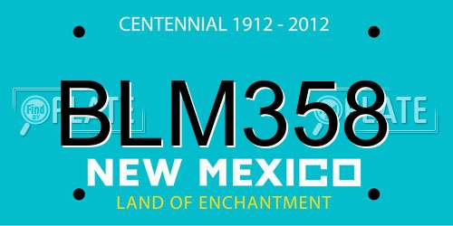 BLM358 New Mexico License Plate