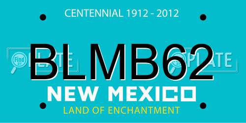 BLMB62 New Mexico License Plate