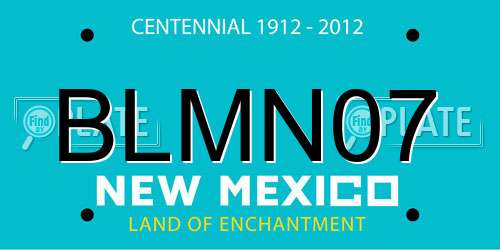 BLMN07 New Mexico License Plate