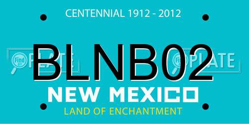 BLNB02 New Mexico License Plate