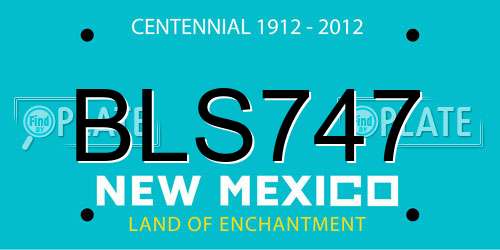 BLS747 New Mexico License Plate