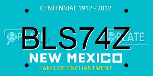 BLS74Z New Mexico License Plate
