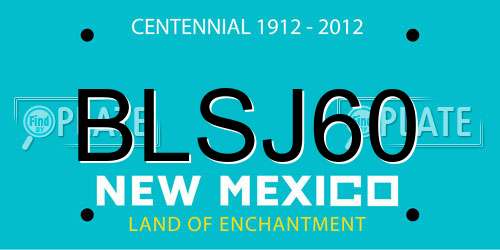 BLSJ60 New Mexico License Plate