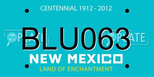 BLU063 New Mexico License Plate