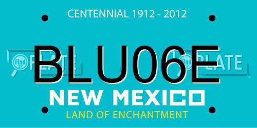 BLU06E New Mexico License Plate