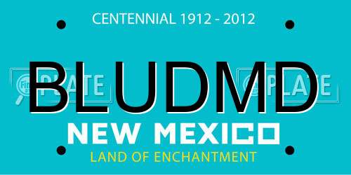 BLUDMD New Mexico License Plate