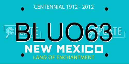 BLUO63 New Mexico License Plate