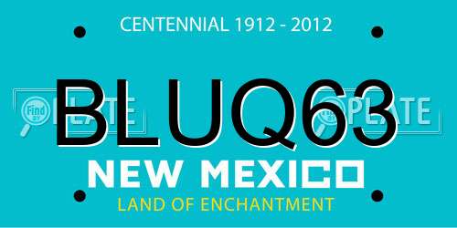 BLUQ63 New Mexico License Plate