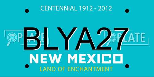 BLYA27 New Mexico License Plate