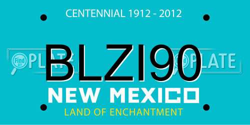 BLZI90 New Mexico License Plate