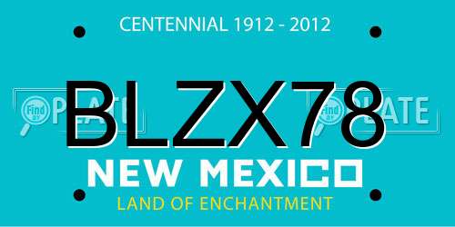 BLZX78 New Mexico License Plate
