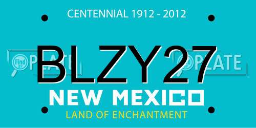 BLZY27 New Mexico License Plate