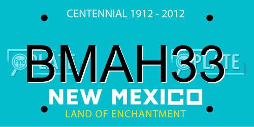 BMAH33 New Mexico License Plate