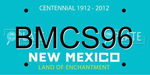 BMCS96 New Mexico License Plate