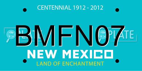 BMFN07 New Mexico License Plate