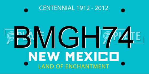 BMGH74 New Mexico License Plate