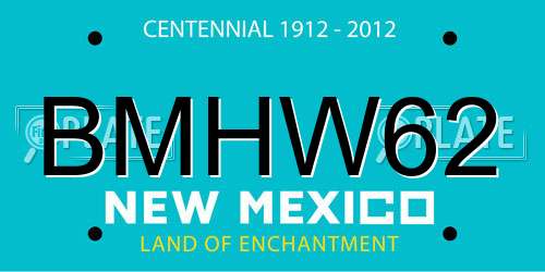 BMHW62 New Mexico License Plate