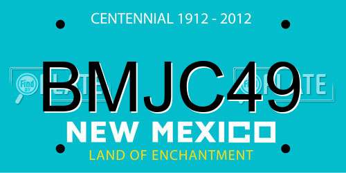 BMJC49 New Mexico License Plate