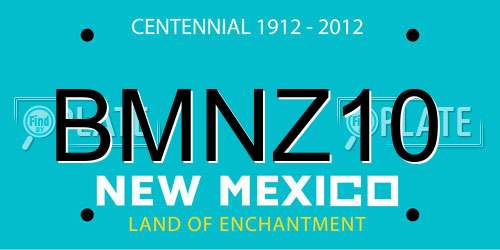 BMNZ10 New Mexico License Plate