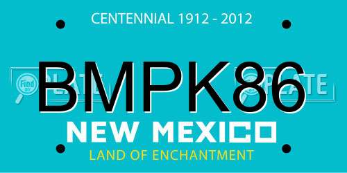 BMPK86 New Mexico License Plate
