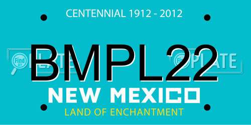 BMPL22 New Mexico License Plate