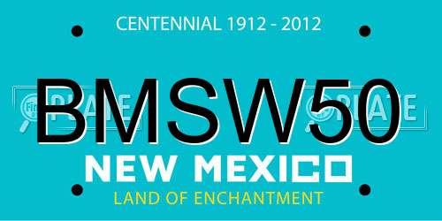 BMSW50 New Mexico License Plate