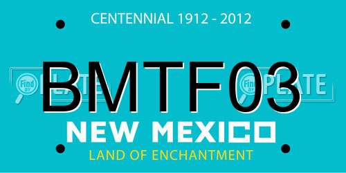 BMTF03 New Mexico License Plate