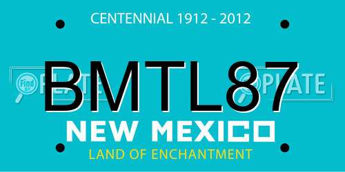 BMTL87 New Mexico License Plate