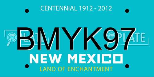 BMYK97 New Mexico License Plate