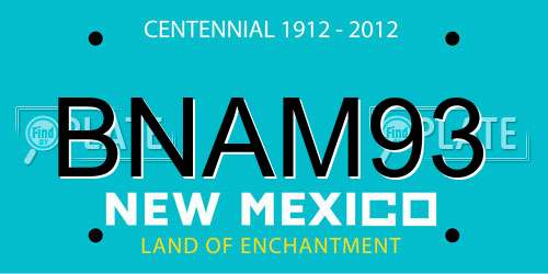 BNAM93 New Mexico License Plate