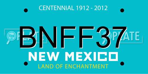 BNFF37 New Mexico License Plate