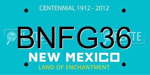 BNFG36 New Mexico License Plate