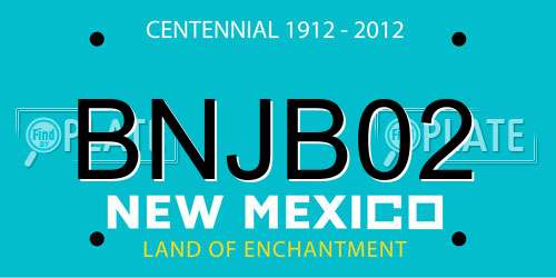 BNJB02 New Mexico License Plate