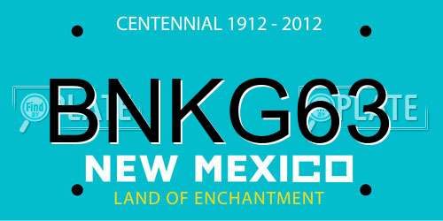 BNKG63 New Mexico License Plate