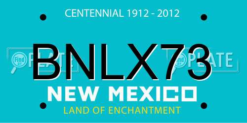 BNLX73 New Mexico License Plate