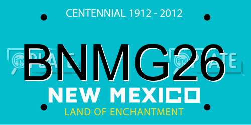 BNMG26 New Mexico License Plate