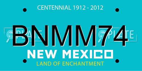 BNMM74 New Mexico License Plate