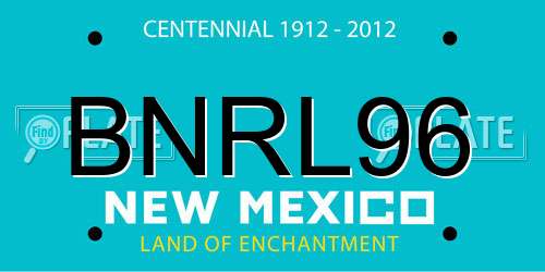 BNRL96 New Mexico License Plate