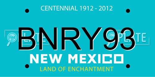 BNRY93 New Mexico License Plate